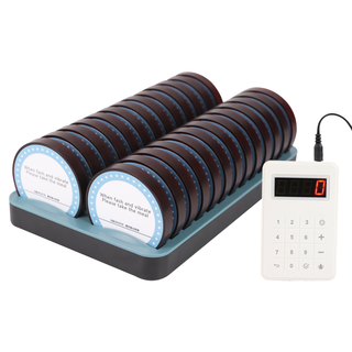 Restaurant Pager System Wireless Customer Queue Calling System 26 Beepers Buzzers with Touch Keyboard