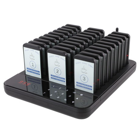 Wireless Restaurant Pager 30 Queue Paging System Calling System for Coffee Cafe Dessert Shop Food Truck Court