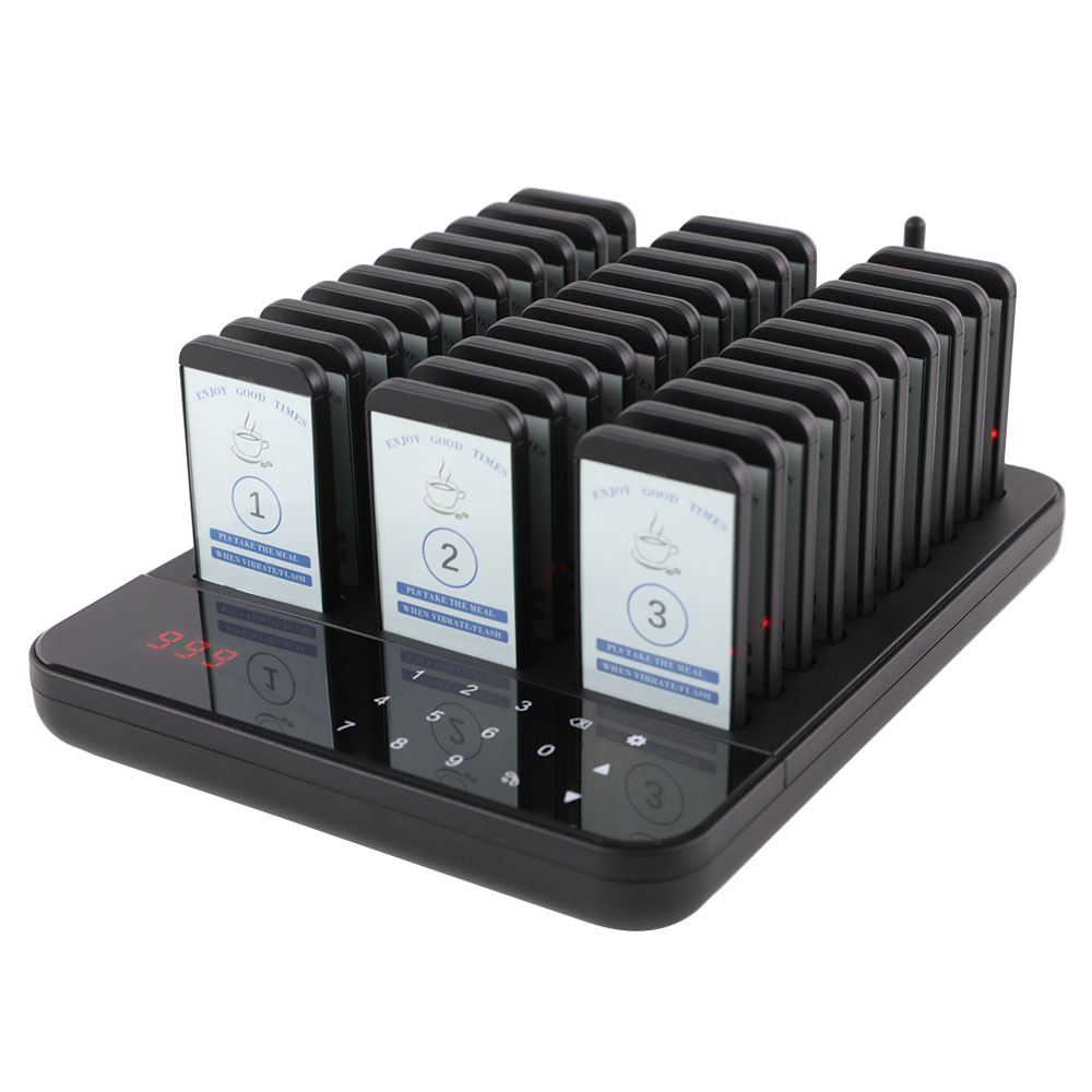 Wireless Restaurant Pager 30 Queue Paging System Calling System for Coffee Cafe Dessert Shop Food Truck Court