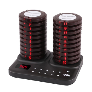 Restaurant Pager 20 Round Beepers Coaster Pager Call System Wireless Calling System for Restaurant