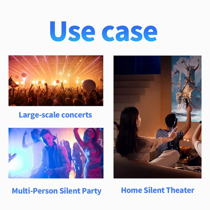 2.4GHz Color Changing Wireless Hifi Silent Party Headphones Silent Disco Headsets