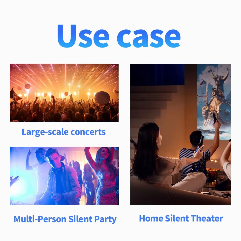 2.4GHz Color Changing Wireless Hifi Silent Party Headphones Silent Disco Headsets