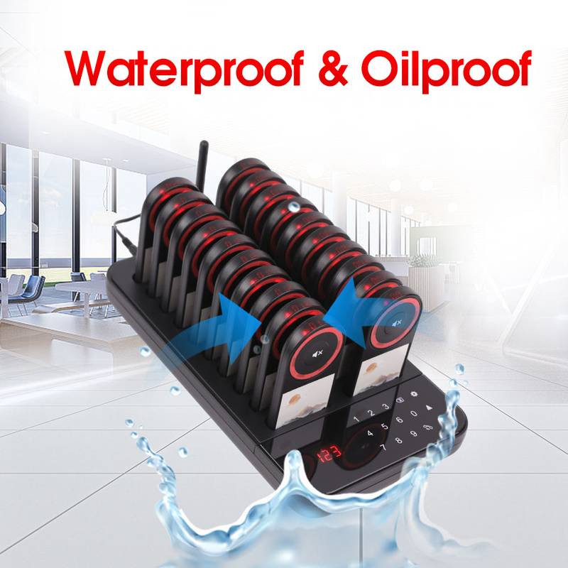 Digital Number Wireless Restaurant Pager System, 20 Buzzer Beeper Calling System 