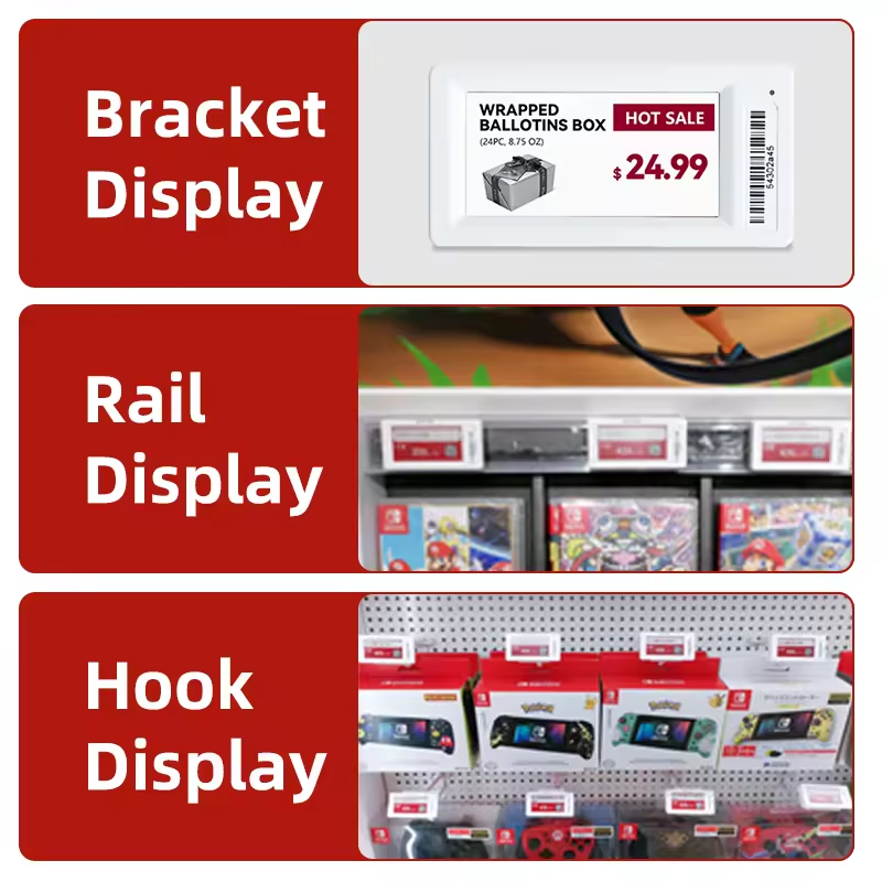 2.13inch Supermarket Digital Price ESL Tags, Electronic Shelf Display E-paper Labels 