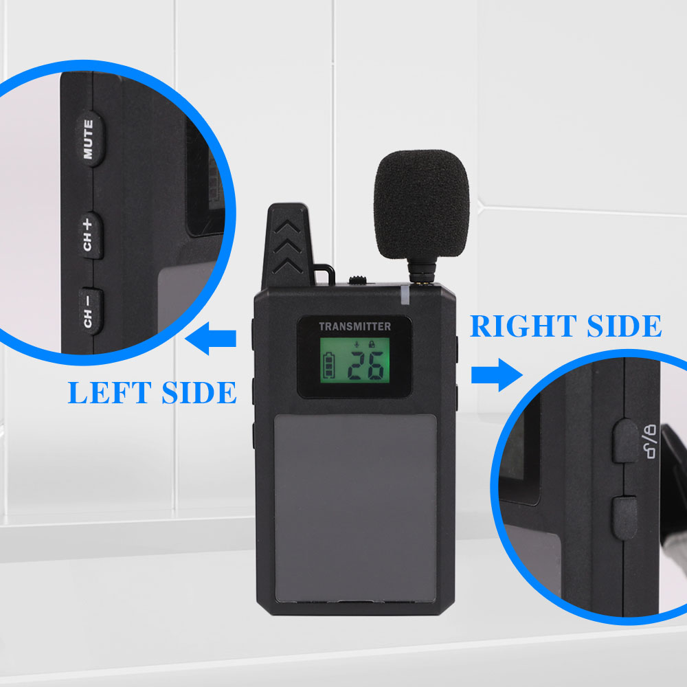 Wireless Whisper Tour Guide System 3000mAh Battery 500 Meters Signal Range Receiver 613R