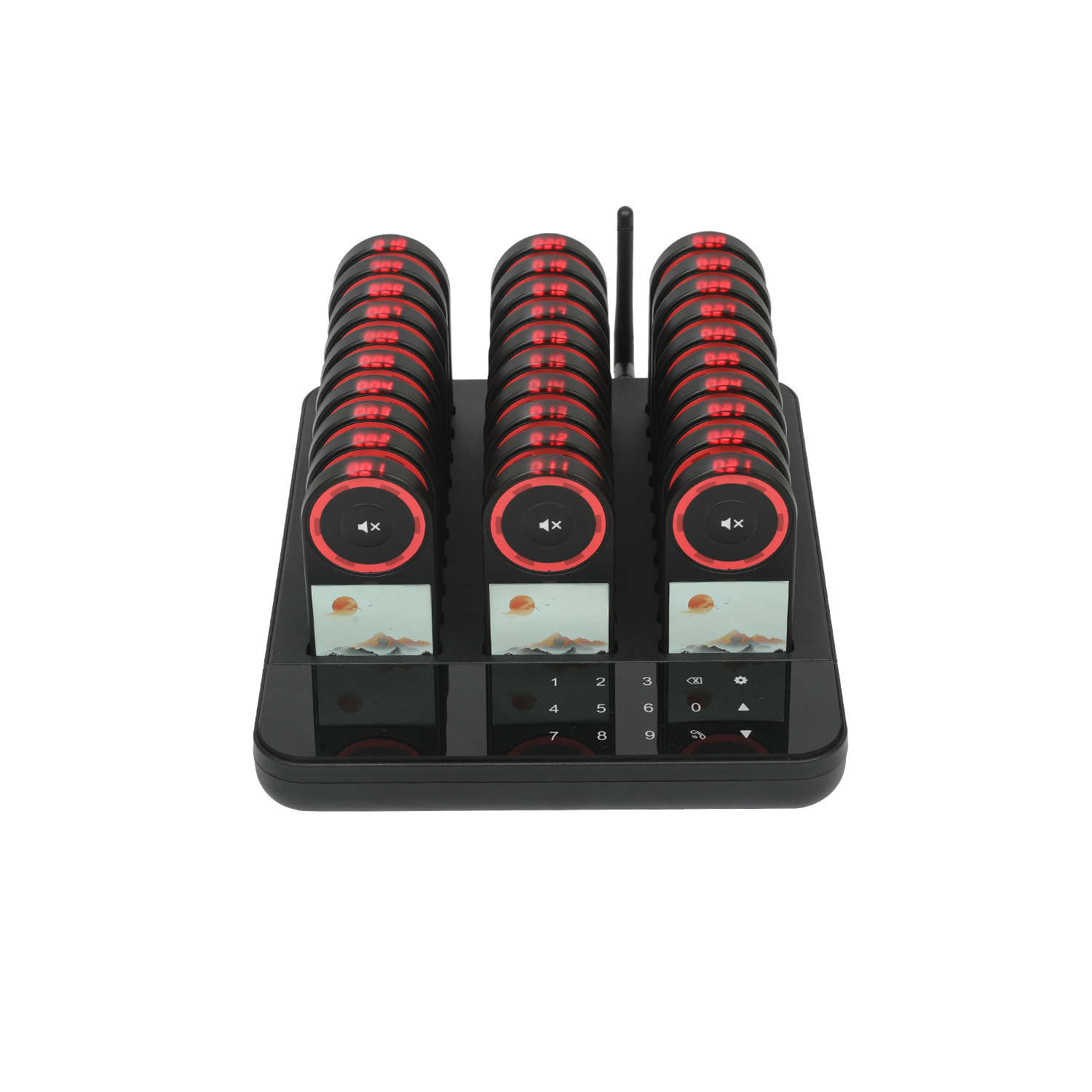 Digital Number Wireless Restaurant Pager System, 30 Buzzer Beeper Calling System 