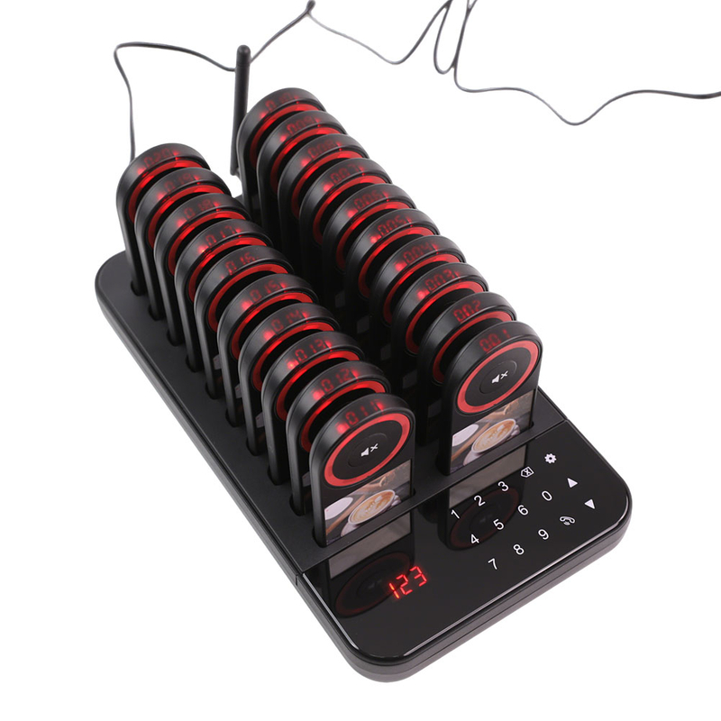 Digital Number Wireless Restaurant Pager System, 20 Buzzer Beeper Calling System 