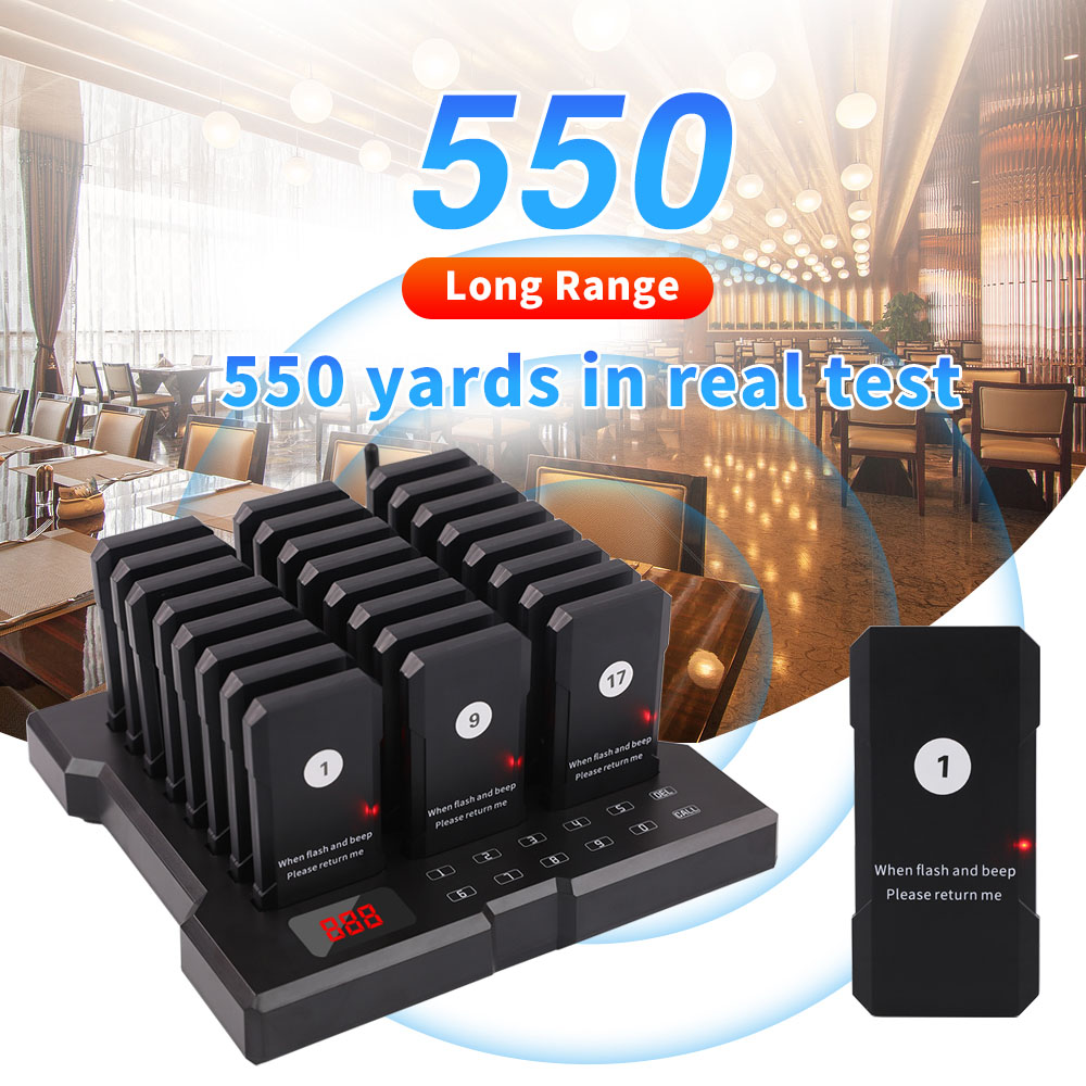 Wireless Restaurant Pager 24 Beepers Paging System Calling System for Coffee Cafe Dessert Shop Food Truck Food Court