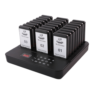 Wireless Restaurant Pager Black 24 Paging System Calling System for Coffee Cafe Dessert Shop Food Truck Court