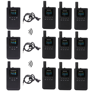3 Transmitters Talking in the Same Channel, Wireless Whisper Tour Guide System 3000mAh Battery 2.4GHz