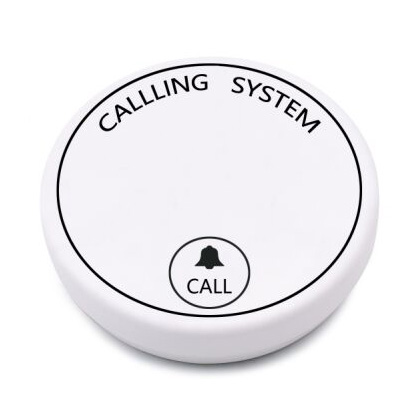 Self-generating electricity wireless calling system restaurant table buzzer white waiter call button with no lithium battery or dry battery