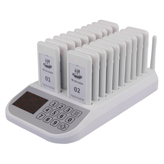 White 20 Beepers Coaster Pager Call System Restaurant Pager Wireless Calling System for Restaurant
