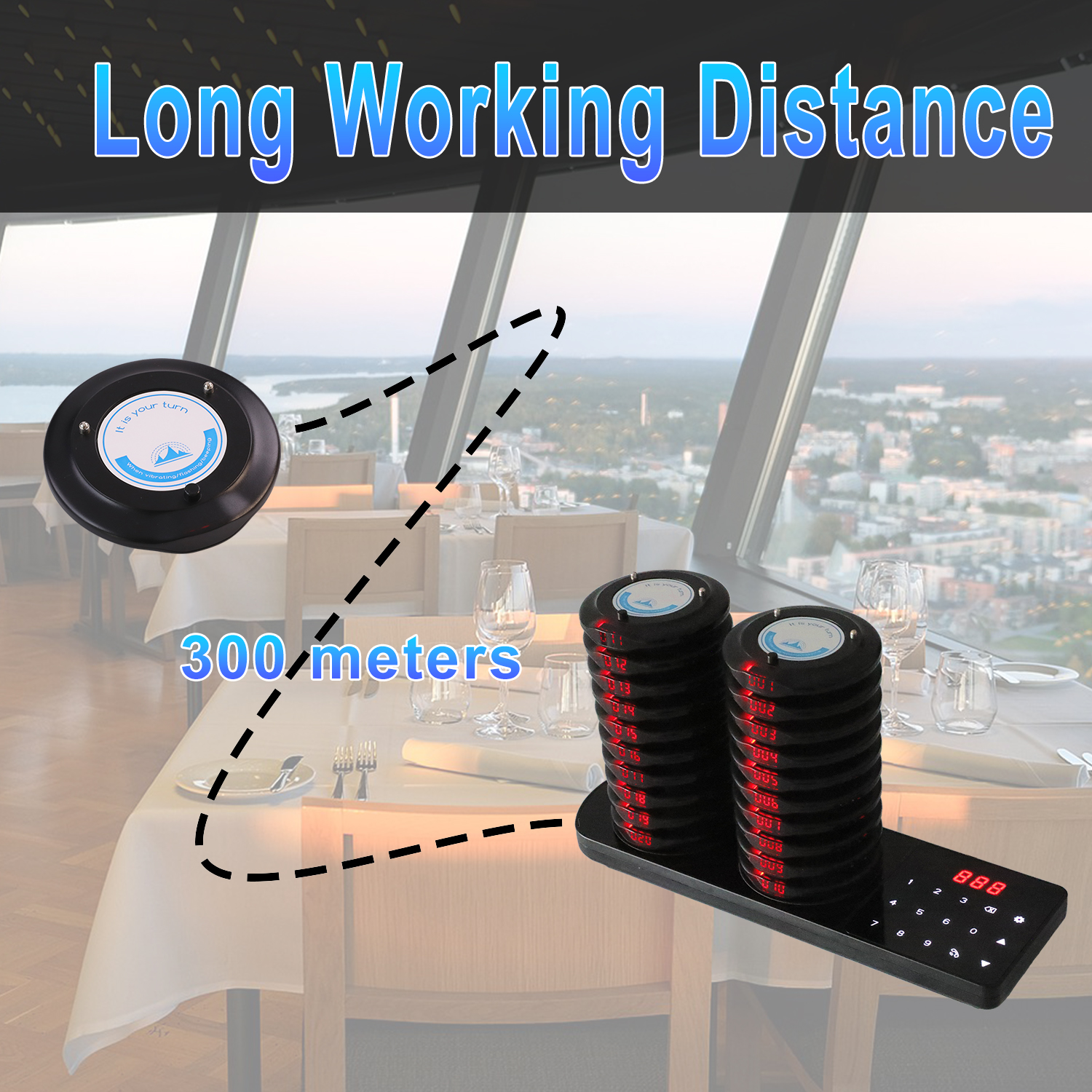 Restaurant Pager Buzzers 20 Beepers Coaster Pager Call System Wireless Calling System for Restaurant