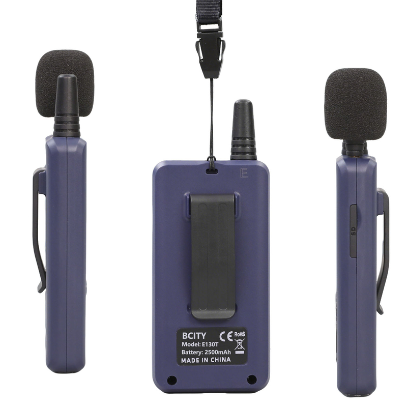 Big Screen AI Noise Reduction Transmitter Automatic Pairing and Automatic Shutoff with SD Card and Pre-recorded Audios