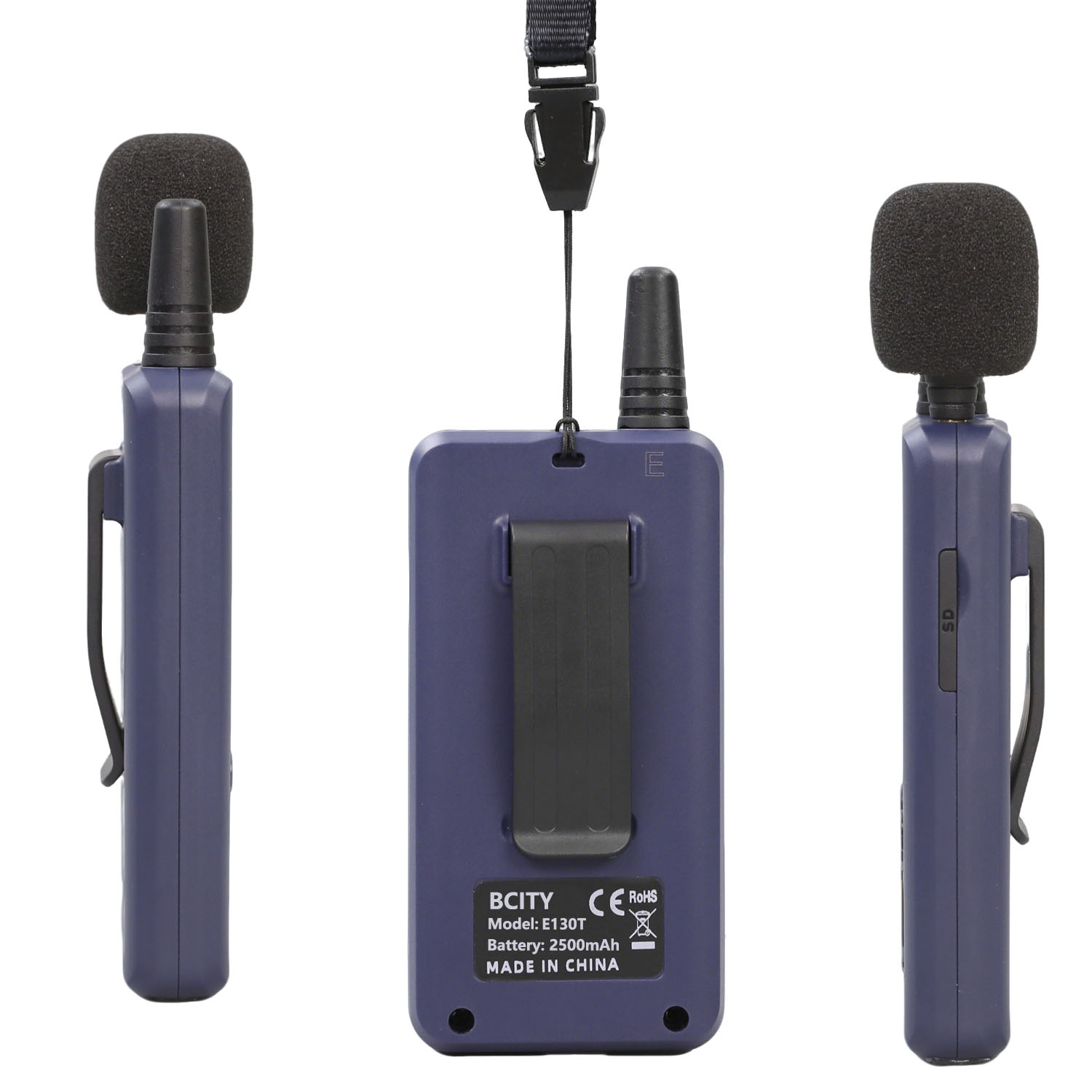 Big Screen AI Noise Reduction Transmitter Automatic Pairing and Automatic Shutoff with SD Card and Pre-recorded Audios