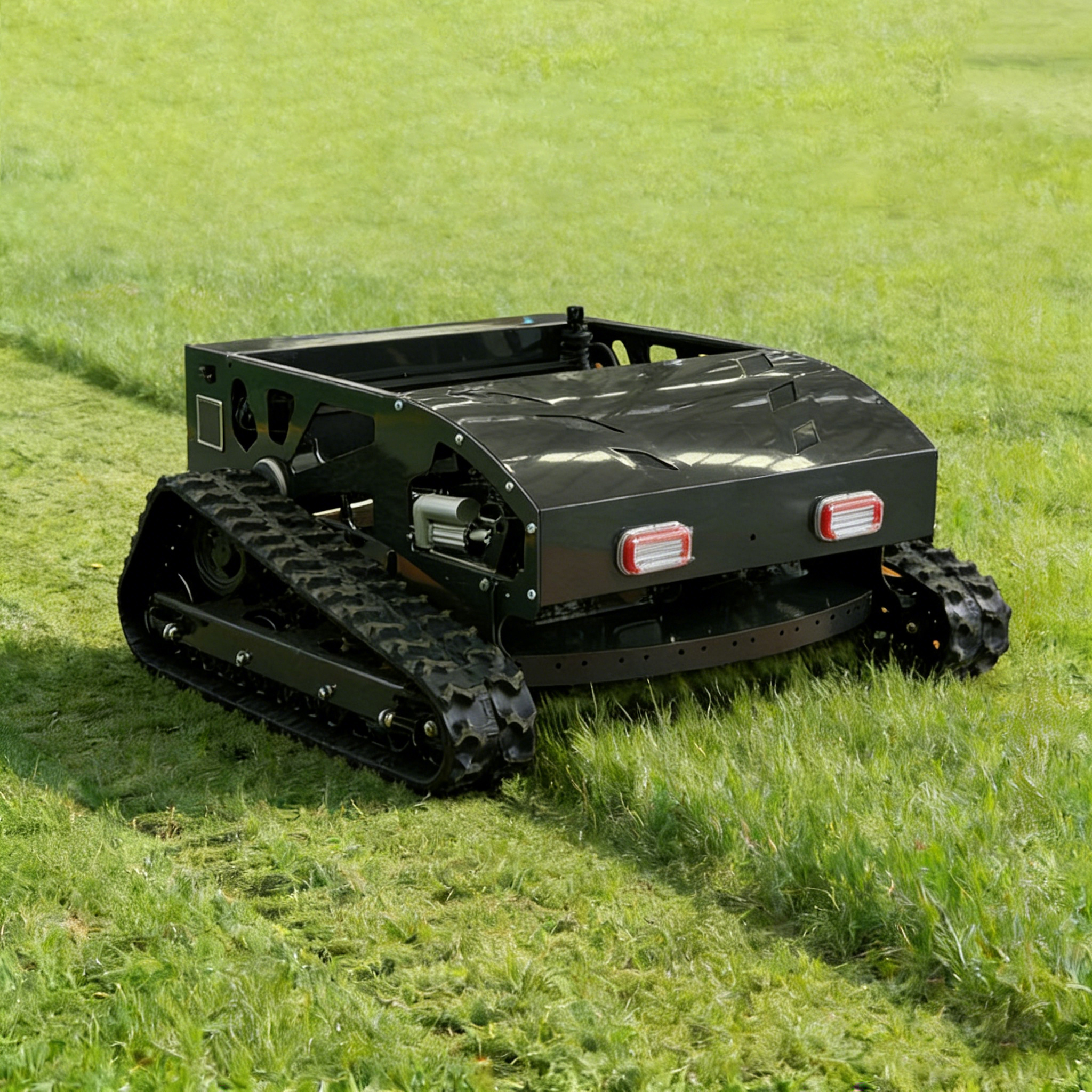 750A All-Terrain Crawler Lawn Mower, Remote Control Grass Cutter, Quiet Operation Steep Slopes Self-Propelled Mower