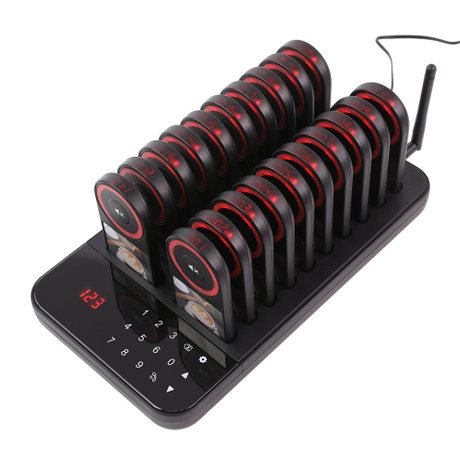 Digital Number Wireless Restaurant Pager System, 20 Buzzer Beeper Calling System 