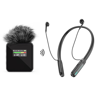 2.4GHz Clip Lavalier Microphone with Receiver for Sports Group Tour Bike Tour Equestrian Training