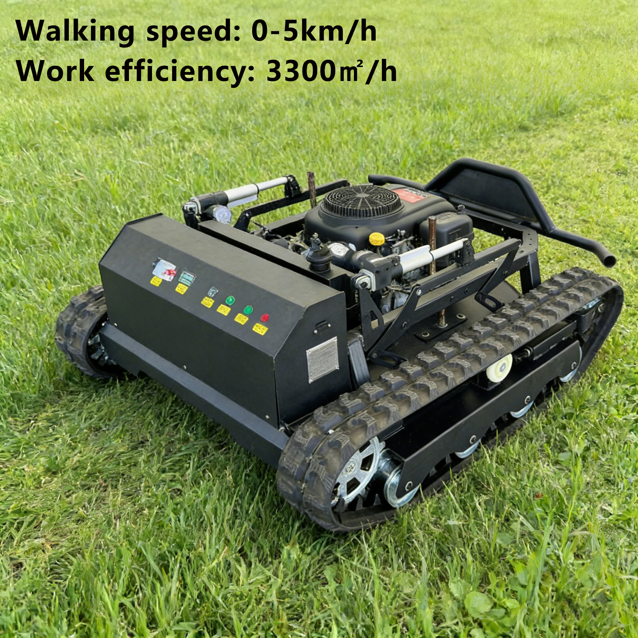 800A All-Terrain Crawler Lawn Mower, Remote Control Grass Cutter, Quiet Operation Steep Slopes Self-Propelled Mower