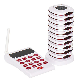 White Coaster Pager Call System Restaurant Pager Wireless Calling System for Restaurant