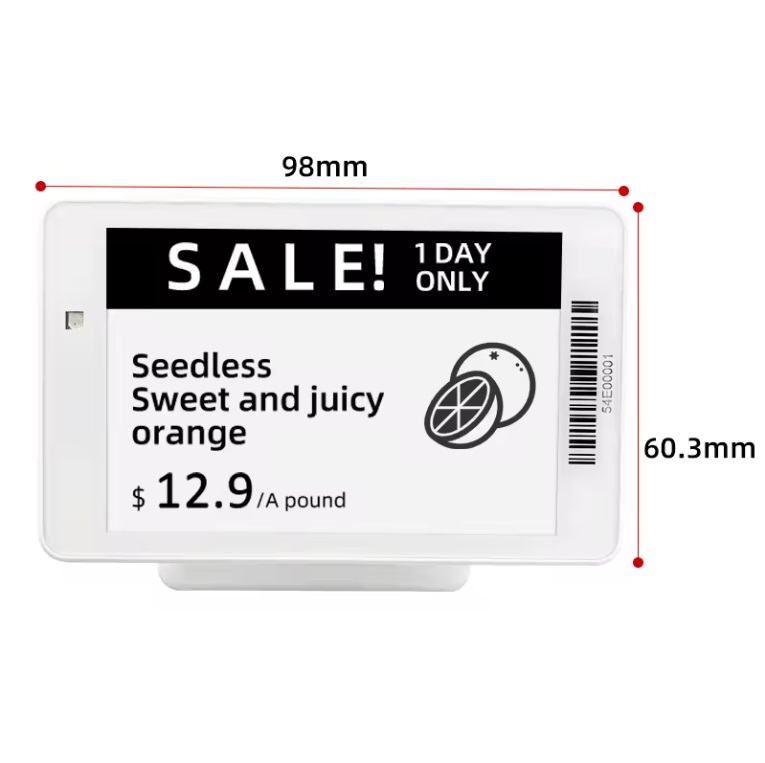 3.52 inch Supermarket Digital Price ESL Tags, Electronic Shelf Display E-paper Labels 