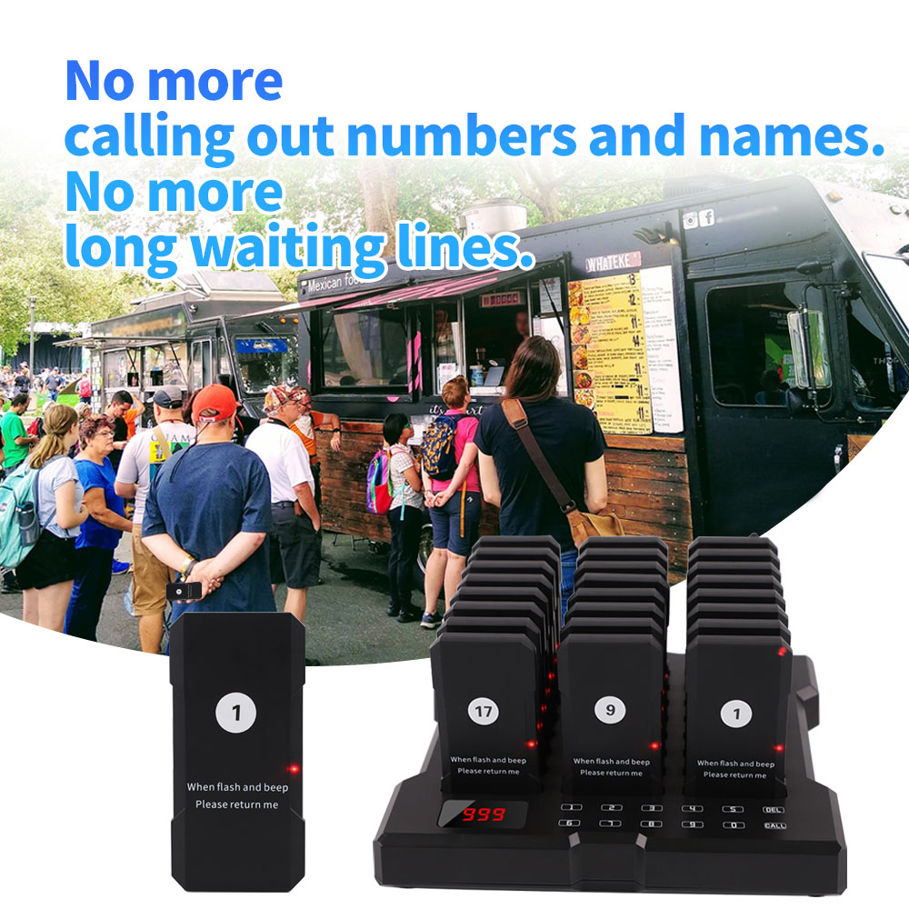 Wireless Restaurant Pager 24 Beepers Paging System Calling System for Coffee Cafe Dessert Shop Food Truck Food Court