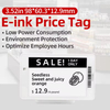 3.52 inch Supermarket Digital Price ESL Tags, Electronic Shelf Display E-paper Labels 