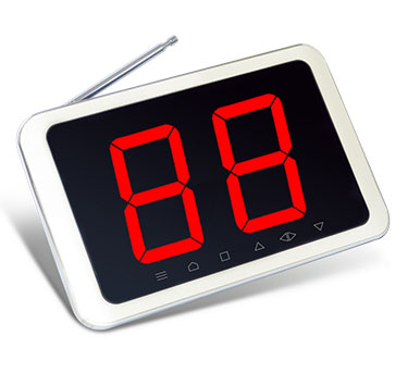 Wireless calling system digital number display receiver with 1 called number in 2 digits