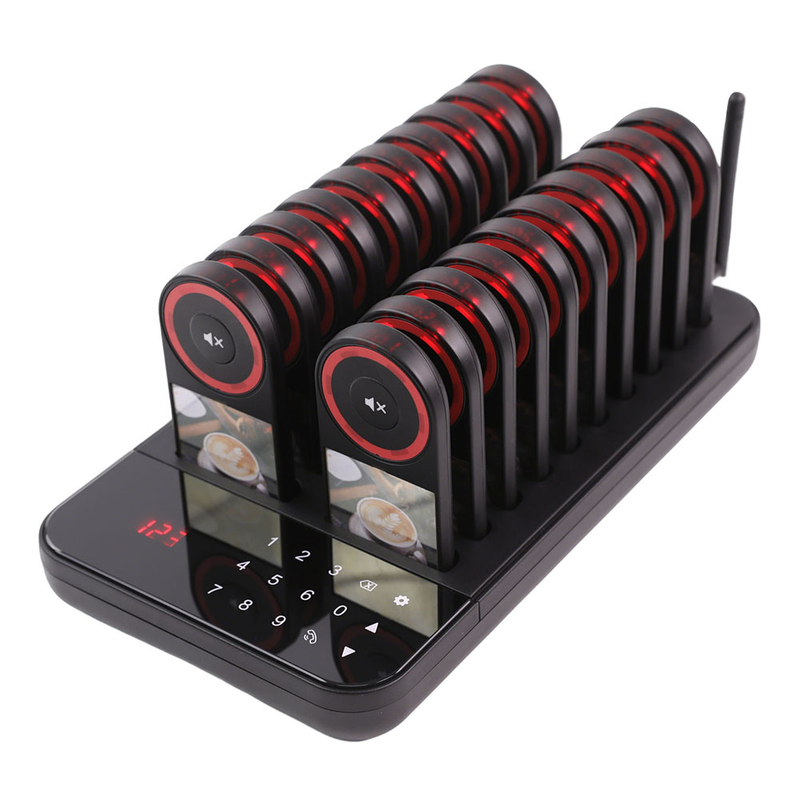 Digital Number Wireless Restaurant Pager System, 20 Buzzer Beeper Calling System 