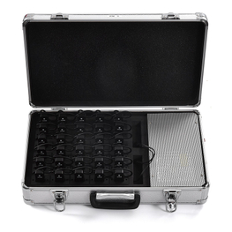 2 way double radio transmitter with earpiece receiver suitcase storage box